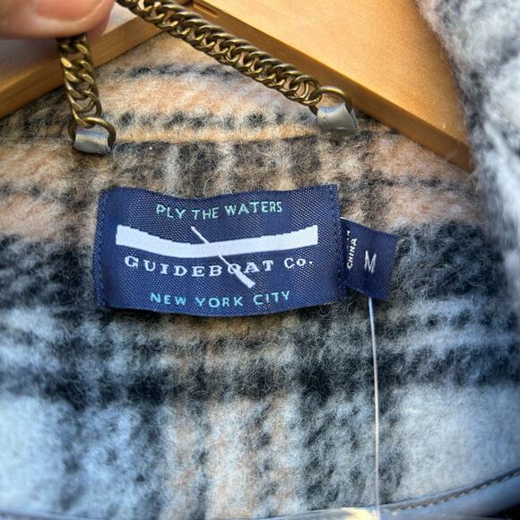 Guidebook Co. Fitzroy Cape Plaid Tartan Long Wool Coat Medium Double Breasted - Picture 8 of 13